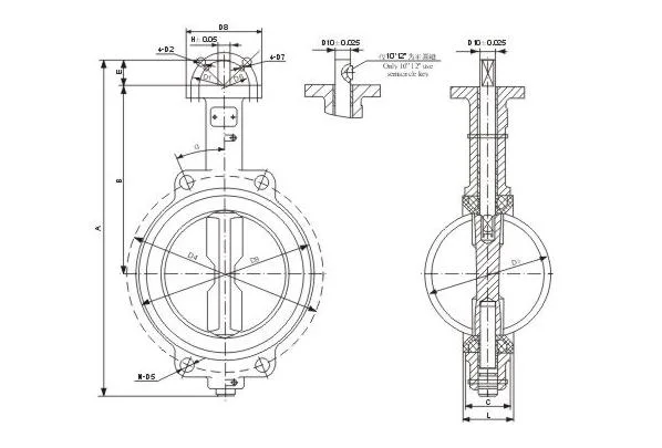 Factory OEM Industrial DN50 Pn16 Di Manual Stainless Steel Wafer Butterfly Valve
