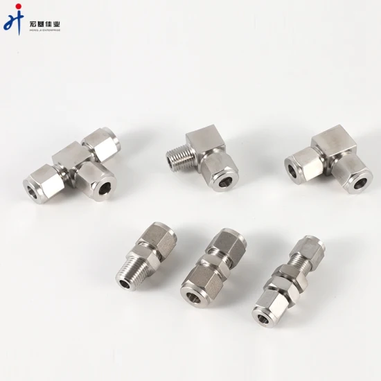 Twin Ferrules Ss Connector Tube Union Elbows Forged Stainless Steel Tube Fitting