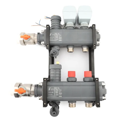 HVAC System Water Floor Heating Manifold with Dedicated Electric Shut-off Valve