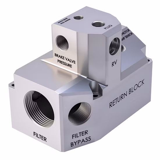 CNC Machined Stainless Steel Hydraulic Valve Block Hydraulic Valve Multi Station Manifolds