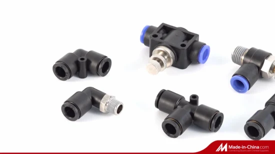 Factory Quick Tube Union Connector One Touch Pneumatic Fittings Plastic Push in Pneumatic Fittings